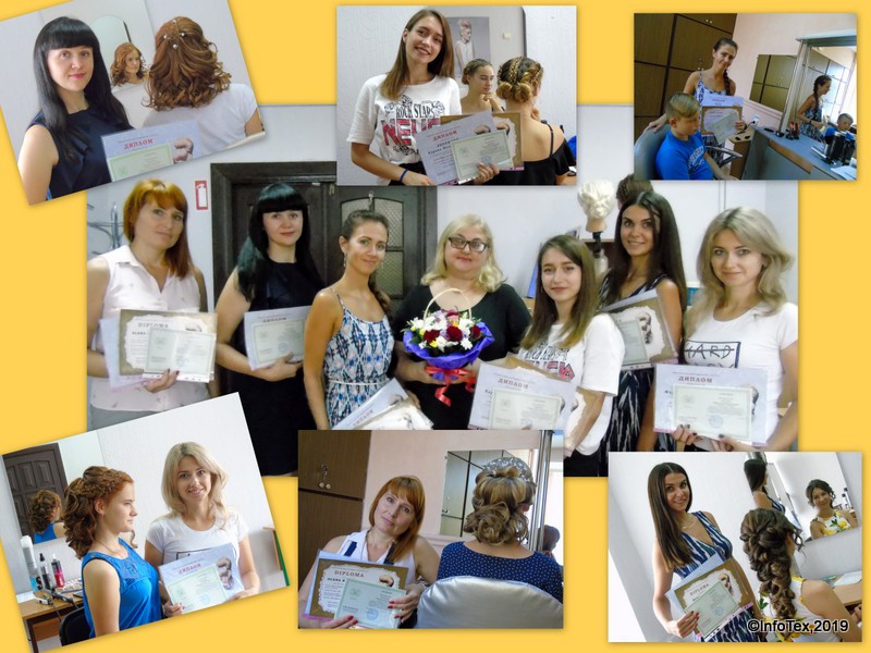 Выпускники курсов парикмахера ИнфоТех август 2019 Курсы парикмахера Полтава - выпуск ИнфоТеха август 2019